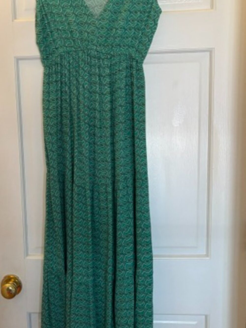 Green print sundress